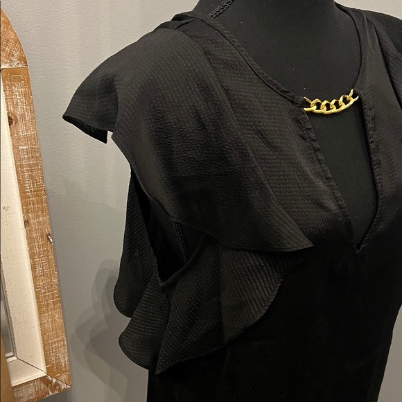 Michael Kors Black Ruffle Sleeve Blouse Stitch Fix - Picture 4 of 5